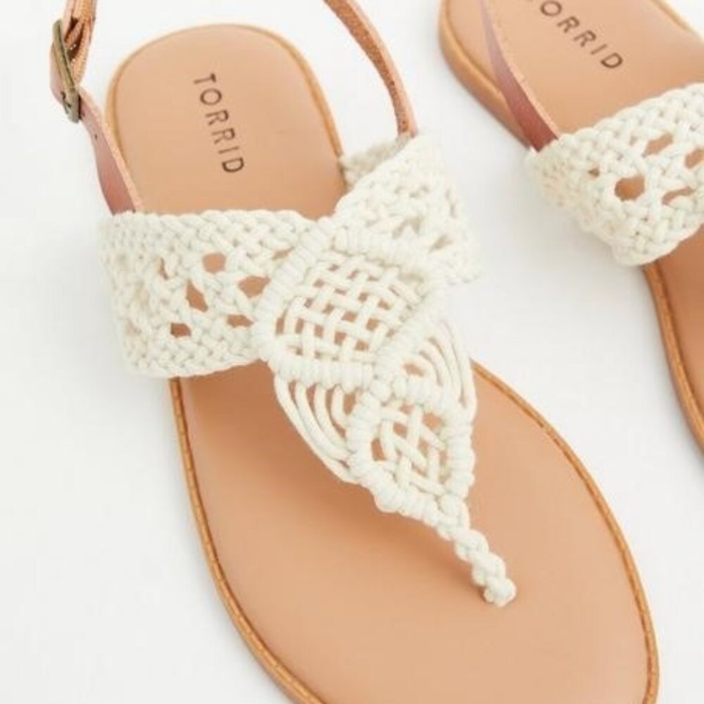 Torrid Crocheted T-Strap Sandal WW 9.5
